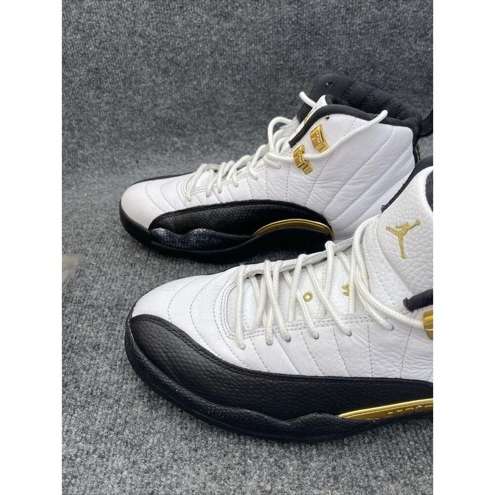 Air Jordan 12 Retro Royalty Taxi White Black Gold CT8013-170 Men Size 9 Mid Top